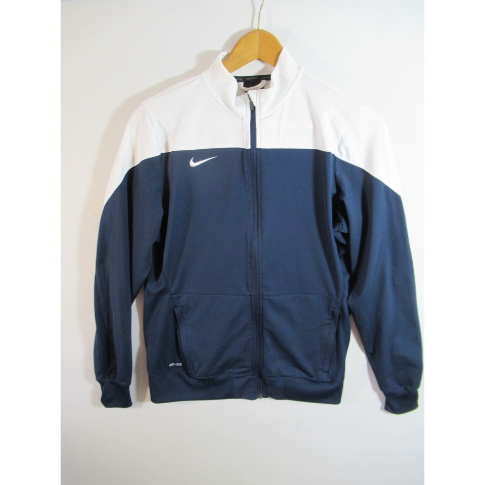 Nike Sideline Warm Up Jacket Women Large Blue/White Colorblock Full Zip